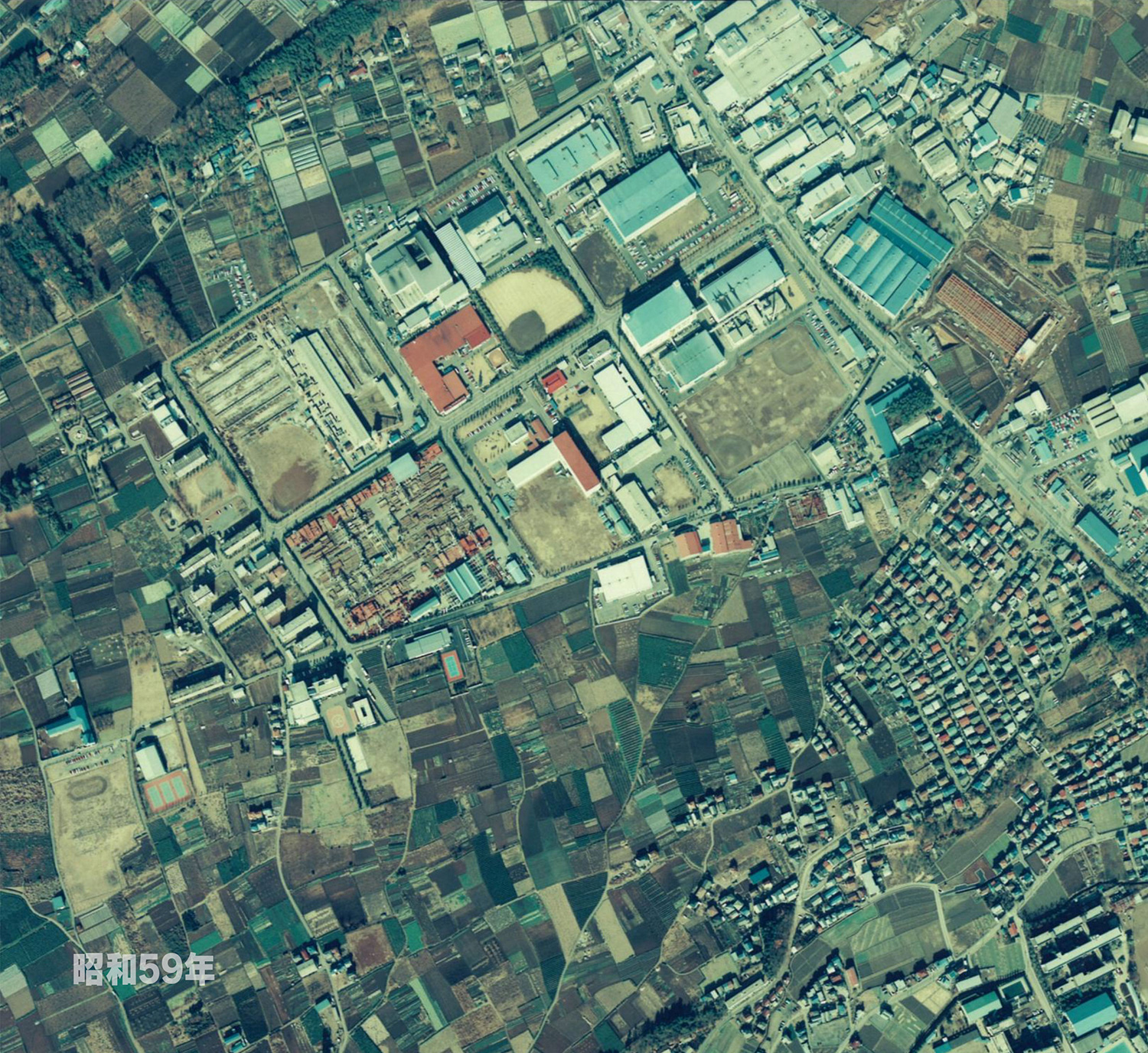 狭山工業団地工業会　航空写真（1984年）