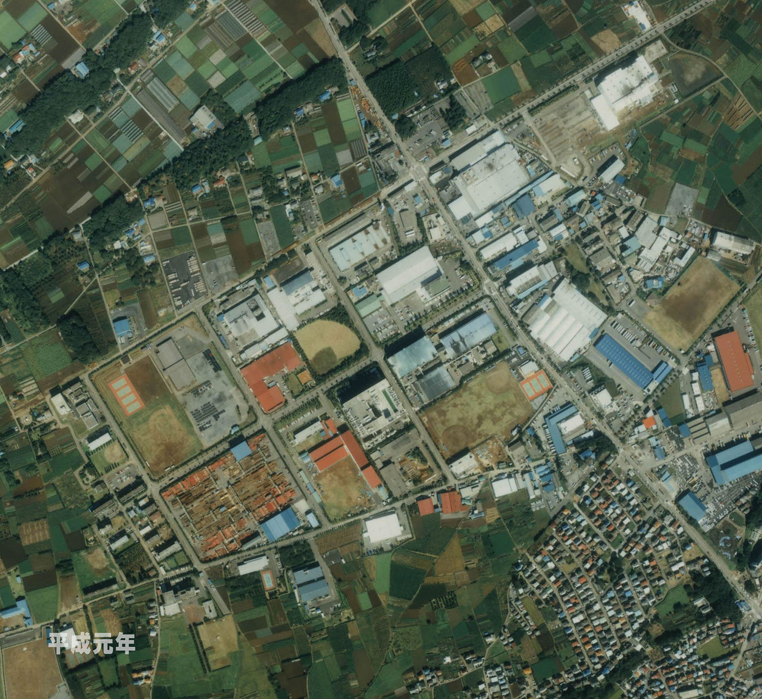 狭山工業団地工業会　航空写真（1989年）
